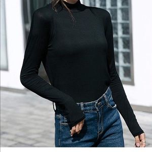 New black mock neck shirt